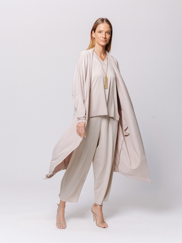 Cardigan Icona Essentials in Jersey Bielastico di Viscosa