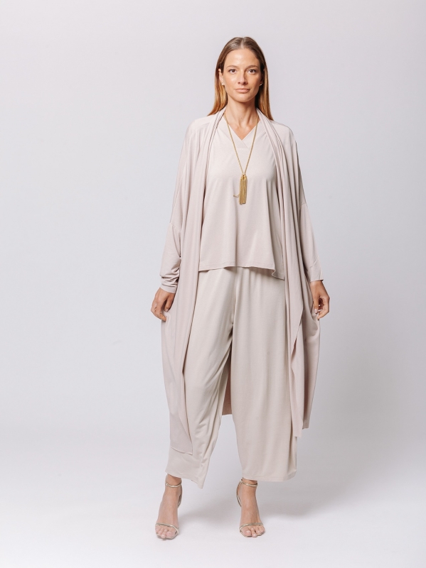 Cardigan Icona Essentials in Jersey Bielastico di Viscosa
