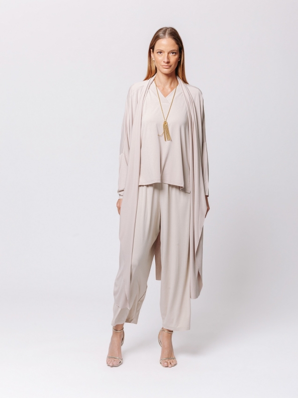 Cardigan Icona Essentials in Jersey Bielastico di Viscosa