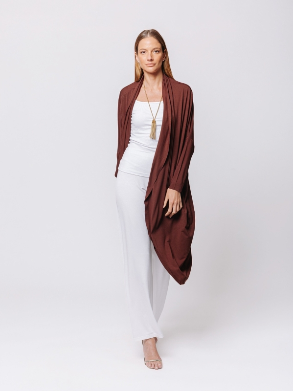Cardigan Icona Essentials in Jersey Bielastico di Viscosa