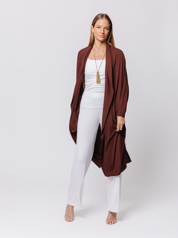 Cardigan Icona Essentials in Jersey Bielastico di Viscosa