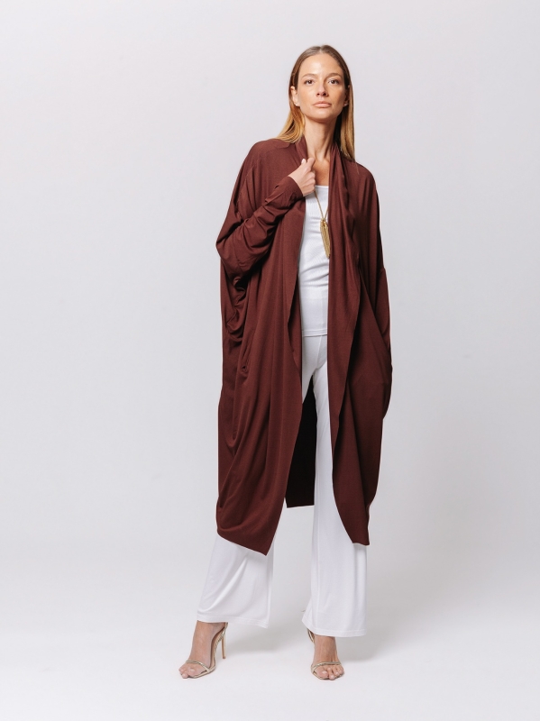 Cardigan Icona Essentials in Jersey Bielastico di Viscosa