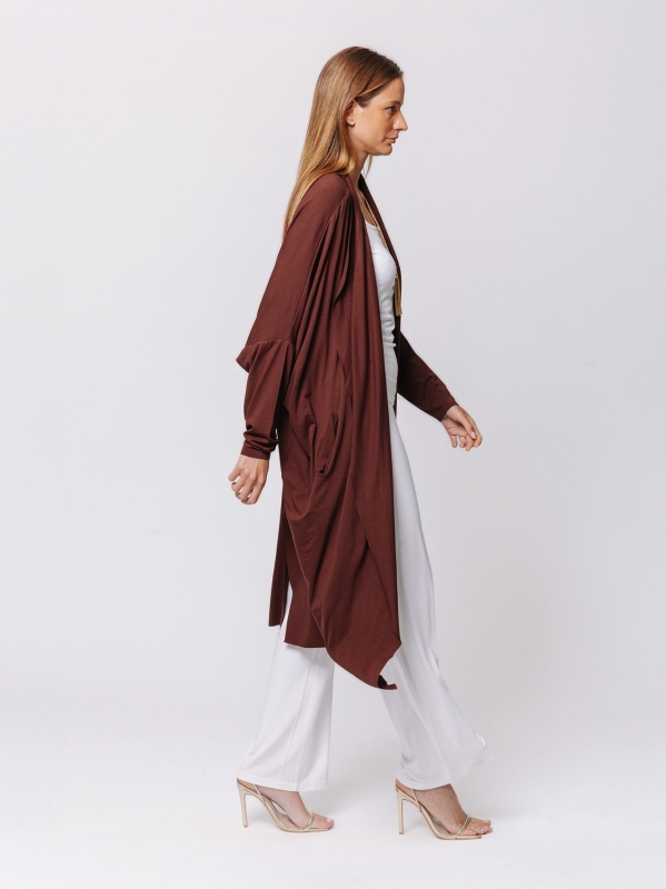 Cardigan Icona Essentials in Jersey Bielastico di Viscosa