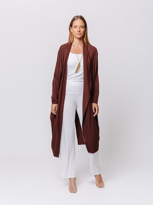 Cardigan Icona Essentials in Jersey Bielastico di Viscosa
