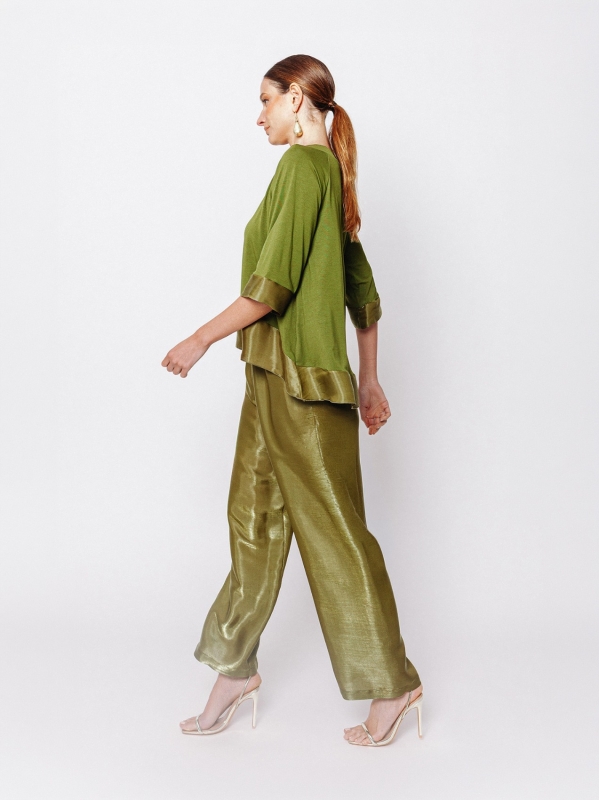 T-shirt in jersey con inserto #IRIDESCENTE
