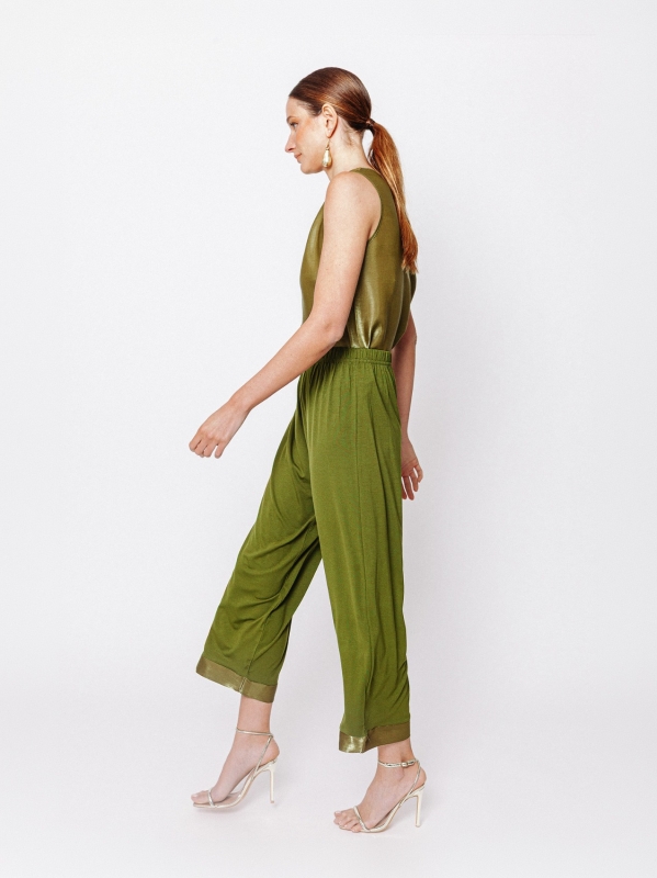 Pantaloni cropped con inserto IRIDESCENTE