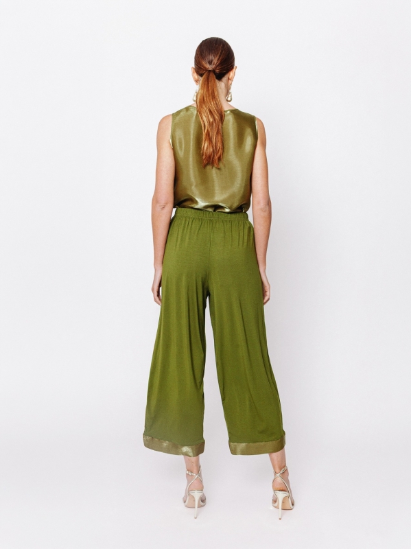 Pantaloni cropped con inserto IRIDESCENTE
