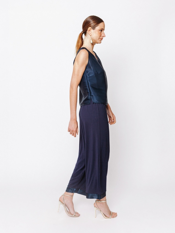Pantaloni cropped con inserto IRIDESCENTE
