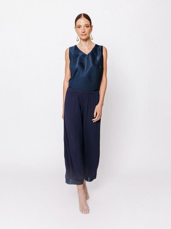 Pantaloni cropped con inserto IRIDESCENTE