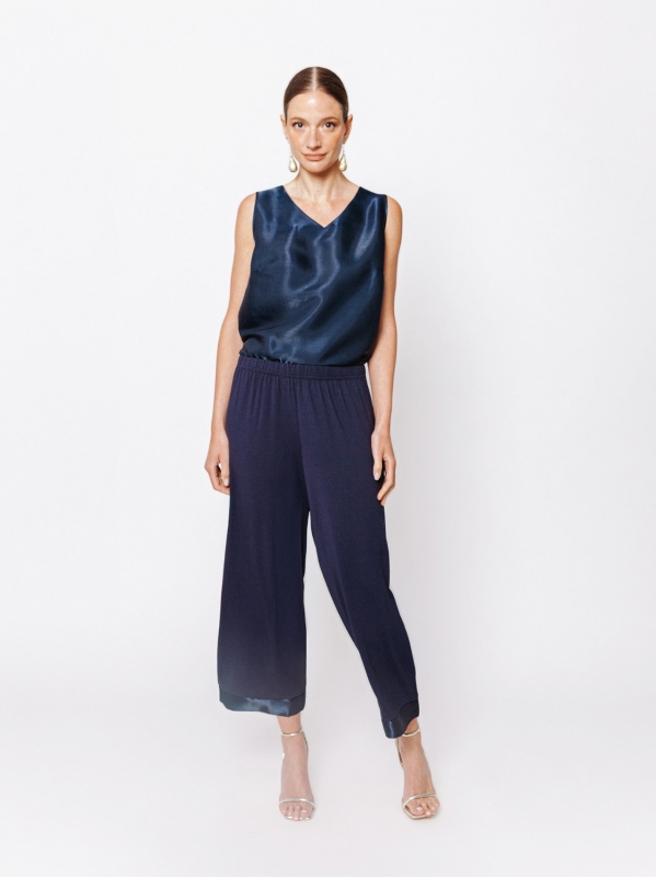 Pantaloni cropped con inserto IRIDESCENTE