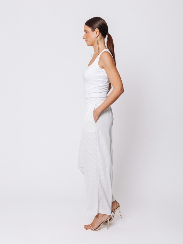 Pantaloni gaucho gessati Midali Toujours