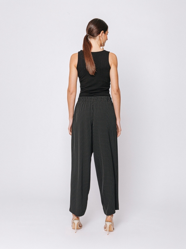 Pantaloni gaucho gessati Midali Toujours