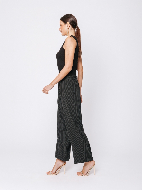 Pantaloni gaucho gessati Midali Toujours