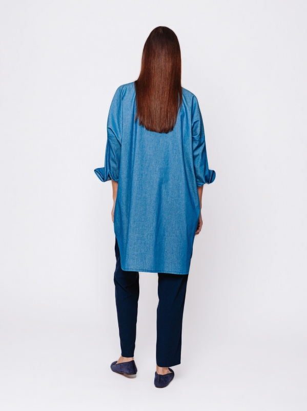 Chambray denim shirt jacket