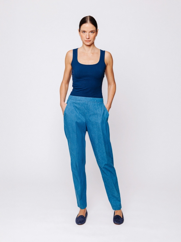 Stretch cotton jeans trousers