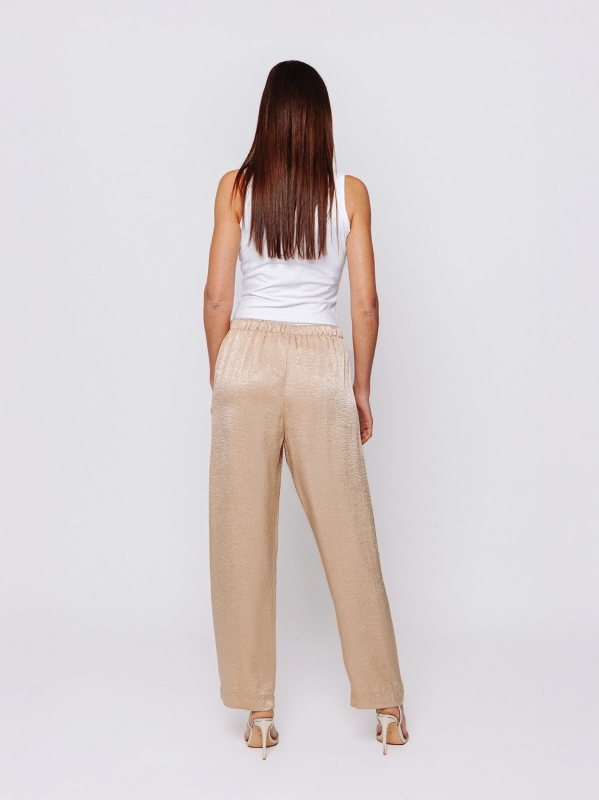 Soft trousers in wavy satin