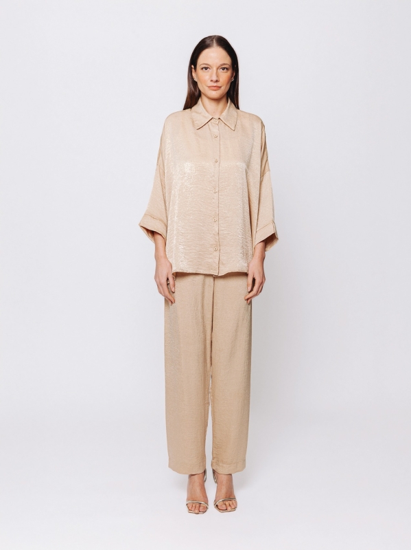 Oversized shirt in Satin Mosso Midali Toujours