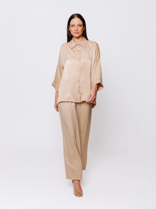 Oversized shirt in Satin Mosso Midali Toujours
