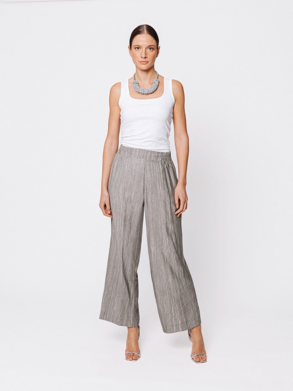 Pantalone Gaucho in Viscosa Texture Marmorizzata