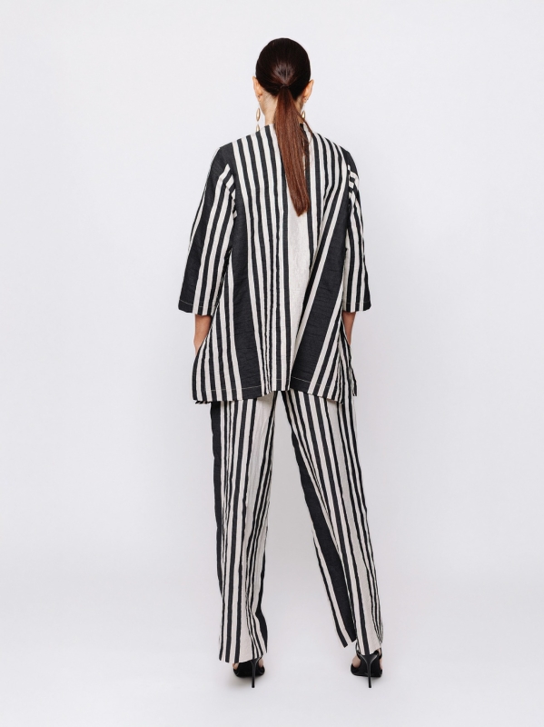 Giacca rigata in jacquard lino e cotone Midali Toujours