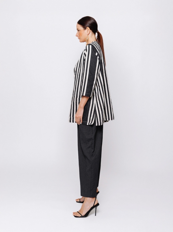 Giacca rigata in jacquard lino e cotone Midali Toujours