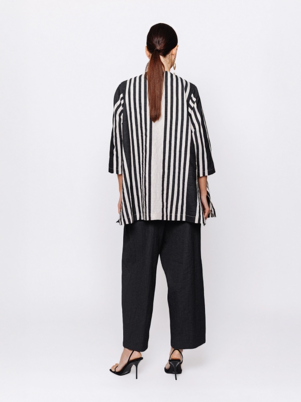 Giacca rigata in jacquard lino e cotone Midali Toujours