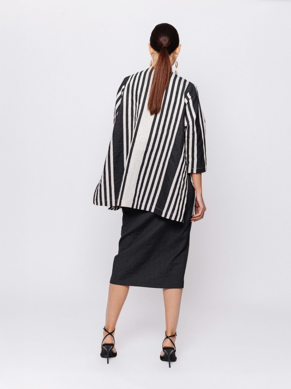 Giacca rigata in jacquard lino e cotone Midali Toujours