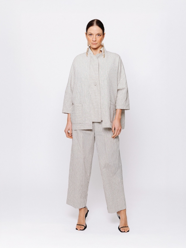 Giacca over Jacquard Lino e Cotone Orizzonti Leggeri 