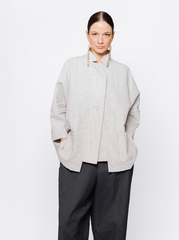 Giacca over Jacquard Lino e Cotone Orizzonti Leggeri 