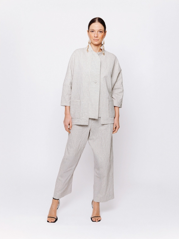 Giacca over Jacquard Lino e Cotone Orizzonti Leggeri 