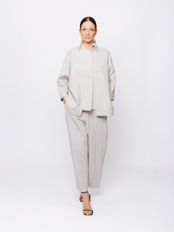 Giacca over Jacquard Lino e Cotone Orizzonti Leggeri 