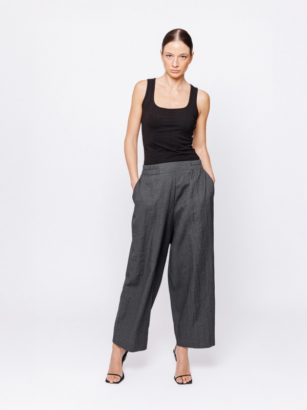 Pantalone gaucho in jacquard lino e cotone Midali Toujours