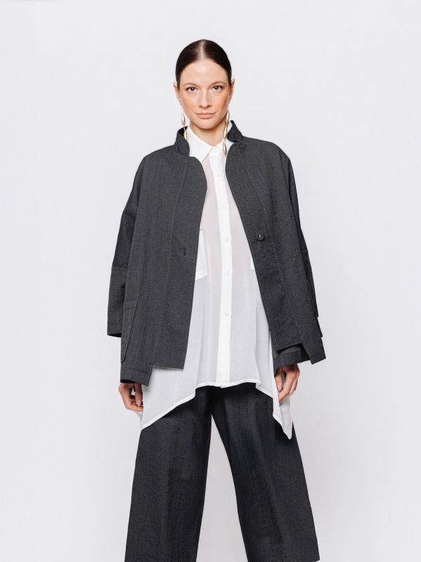 Giacca unita in jacquard lino e cotone Midali Toujours