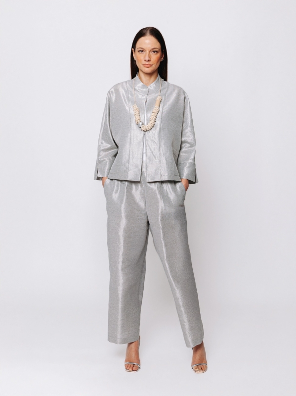 Giacca Over in Tessuto Laminato Midali Toujours