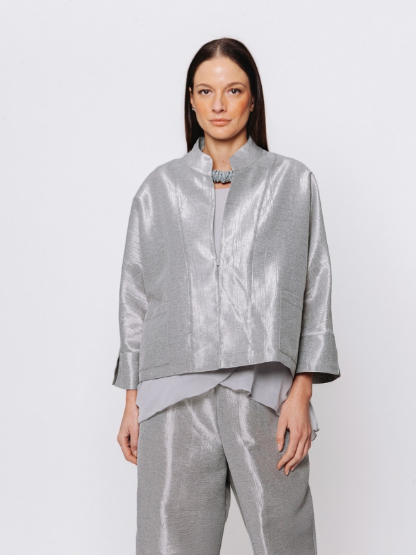 Giacca Over in Tessuto Laminato Midali Toujours