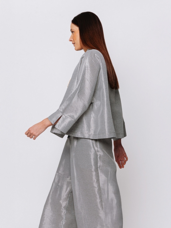 Giacca Over in Tessuto Laminato Midali Toujours