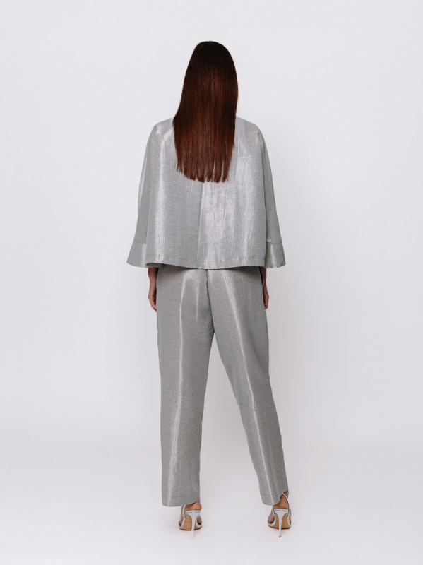 Giacca Over in Tessuto Laminato Midali Toujours