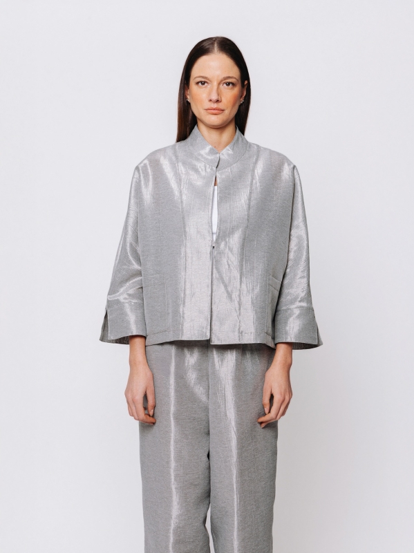 Giacca Over in Tessuto Laminato Midali Toujours