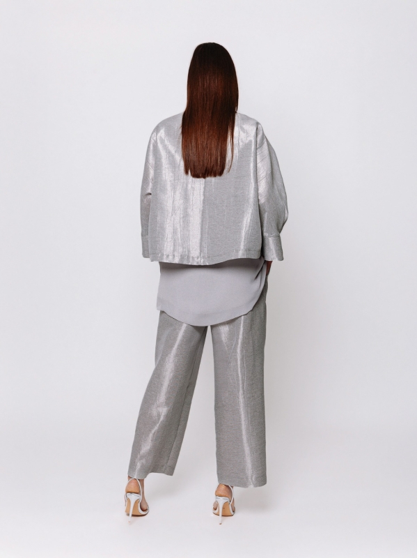 Giacca Over in Tessuto Laminato Midali Toujours