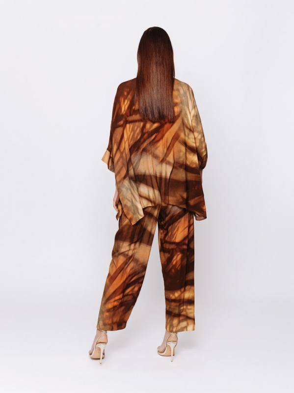 Camicia Over in Viscosa Stampata “Terre in Movimento”