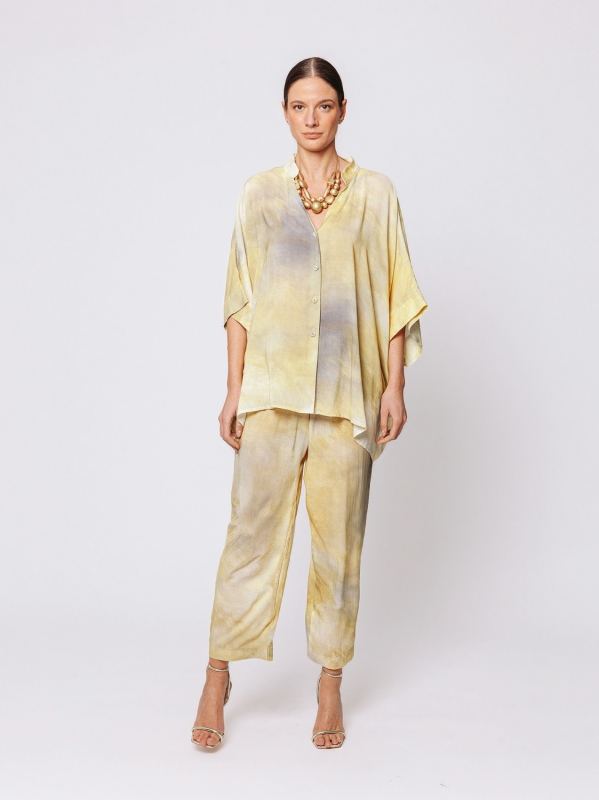 Camicia Over Boxy in Viscosa Stampata “Luce Minerale”