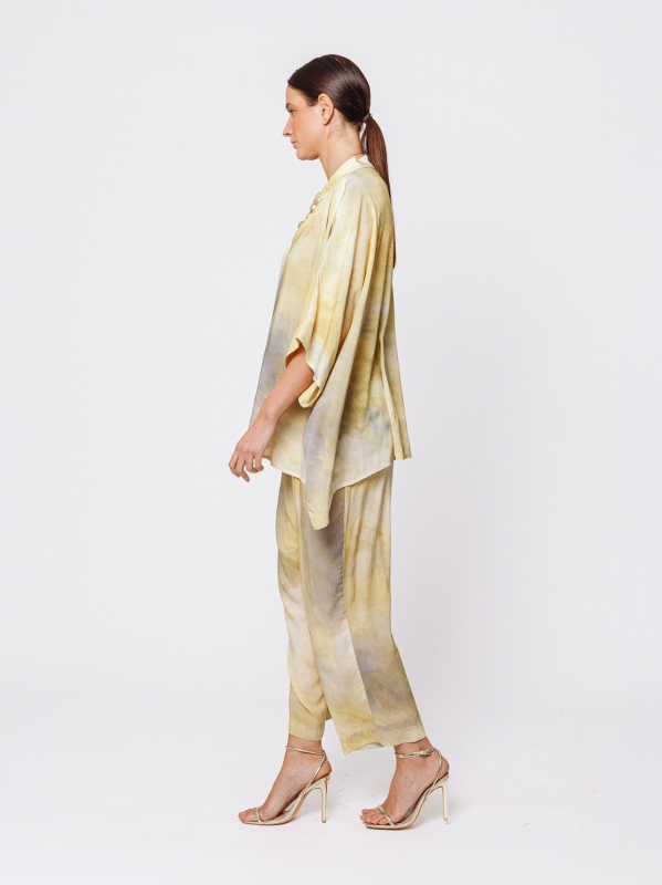 Camicia Over Boxy in Viscosa Stampata “Luce Minerale”