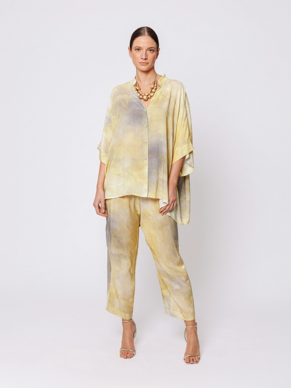 Camicia Over Boxy in Viscosa Stampata “Luce Minerale”