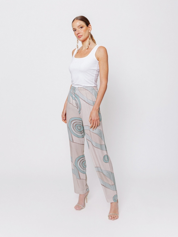 Pantalone Fluido stampa “Orbite"