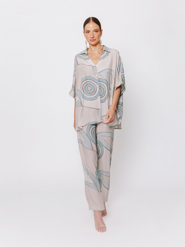 Camicia Over Stampa Orbite