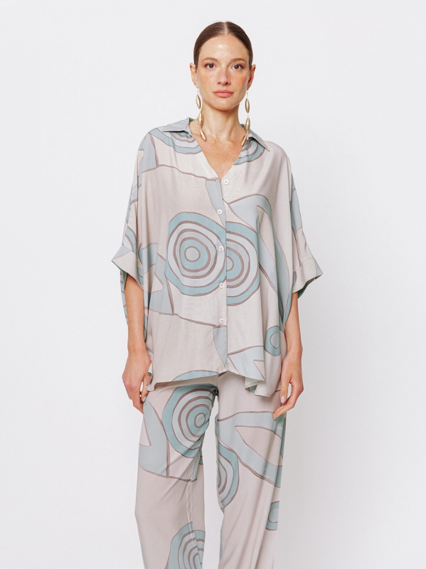 Camicia Over Stampa Orbite