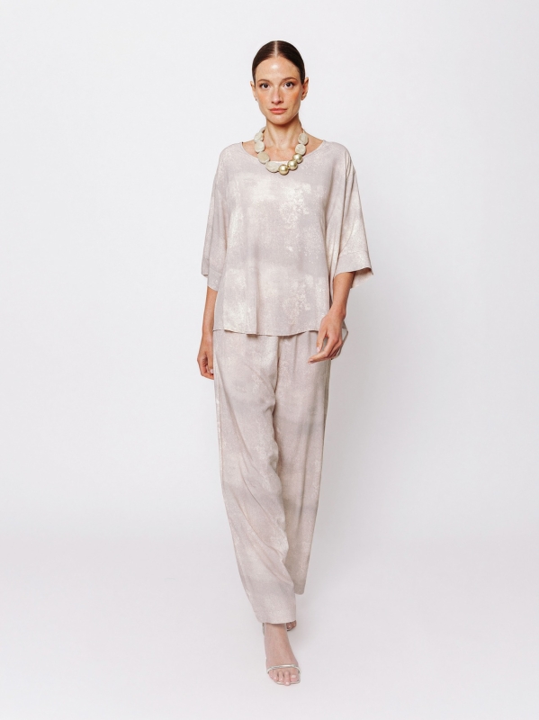 Blusa girocollo con stampa Aura Minerale