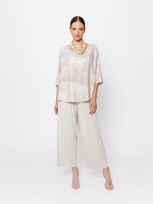 Blusa girocollo con stampa Aura Minerale