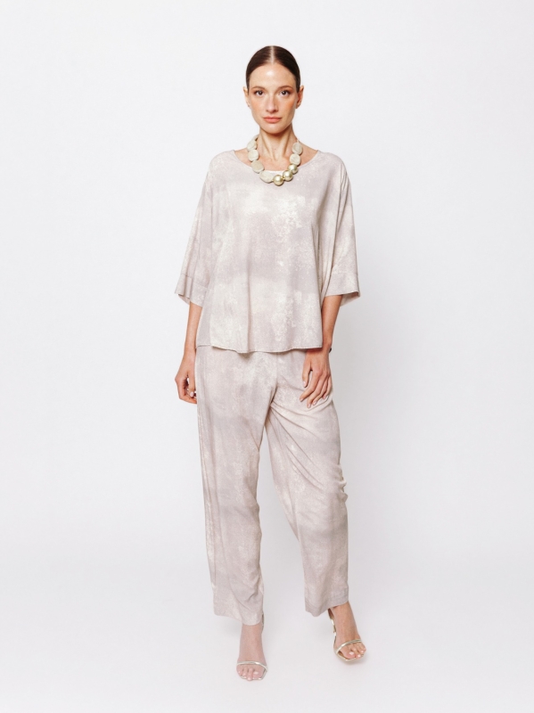 Blusa girocollo con stampa Aura Minerale
