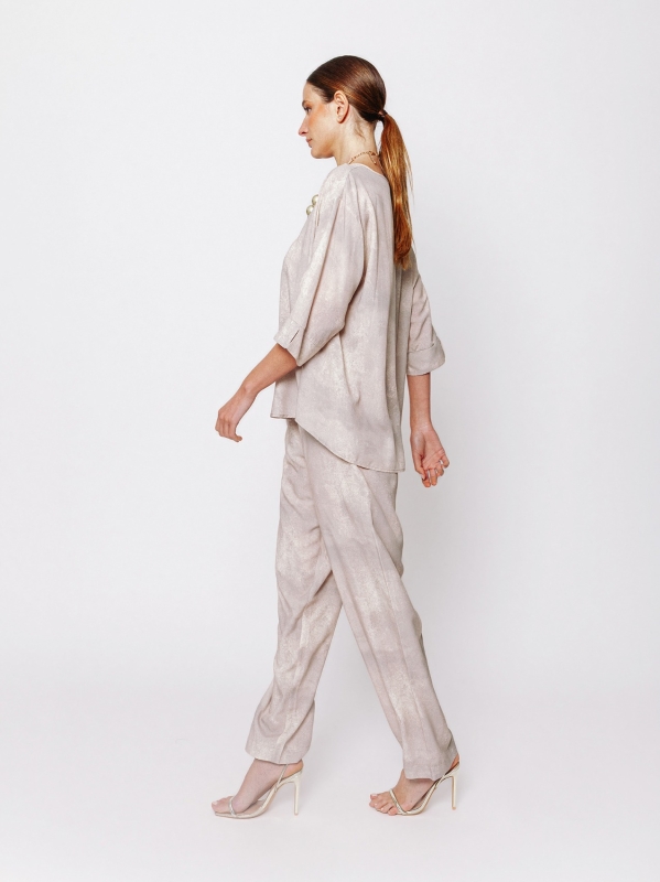 Blusa girocollo con stampa Aura Minerale